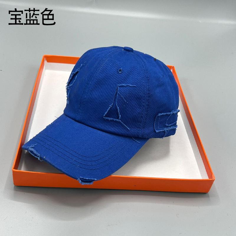 Old ripped baseball cap male personality retro fried street ins trendy hat versatile youth soft top solid color cap female