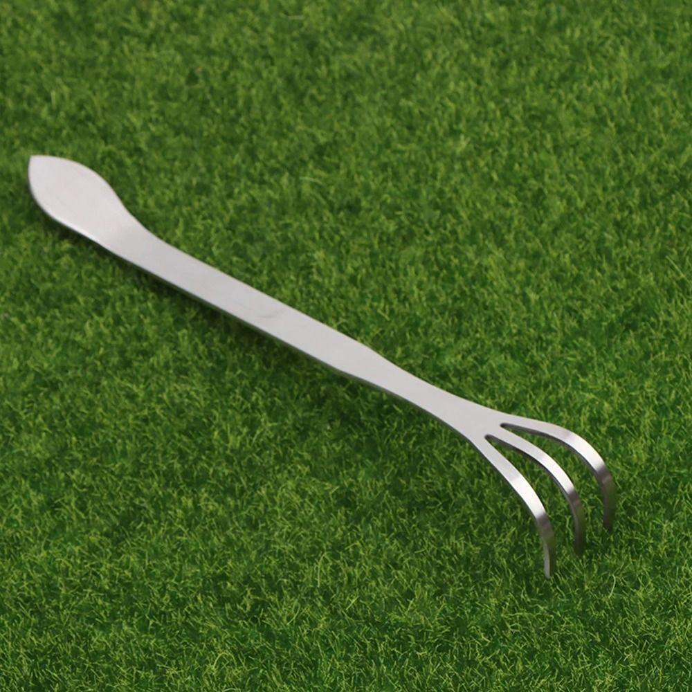 2-in-1 Stainless Steel Root Rake Mini Gardening Rake Bonsai Tweezers for Succulents Crafting