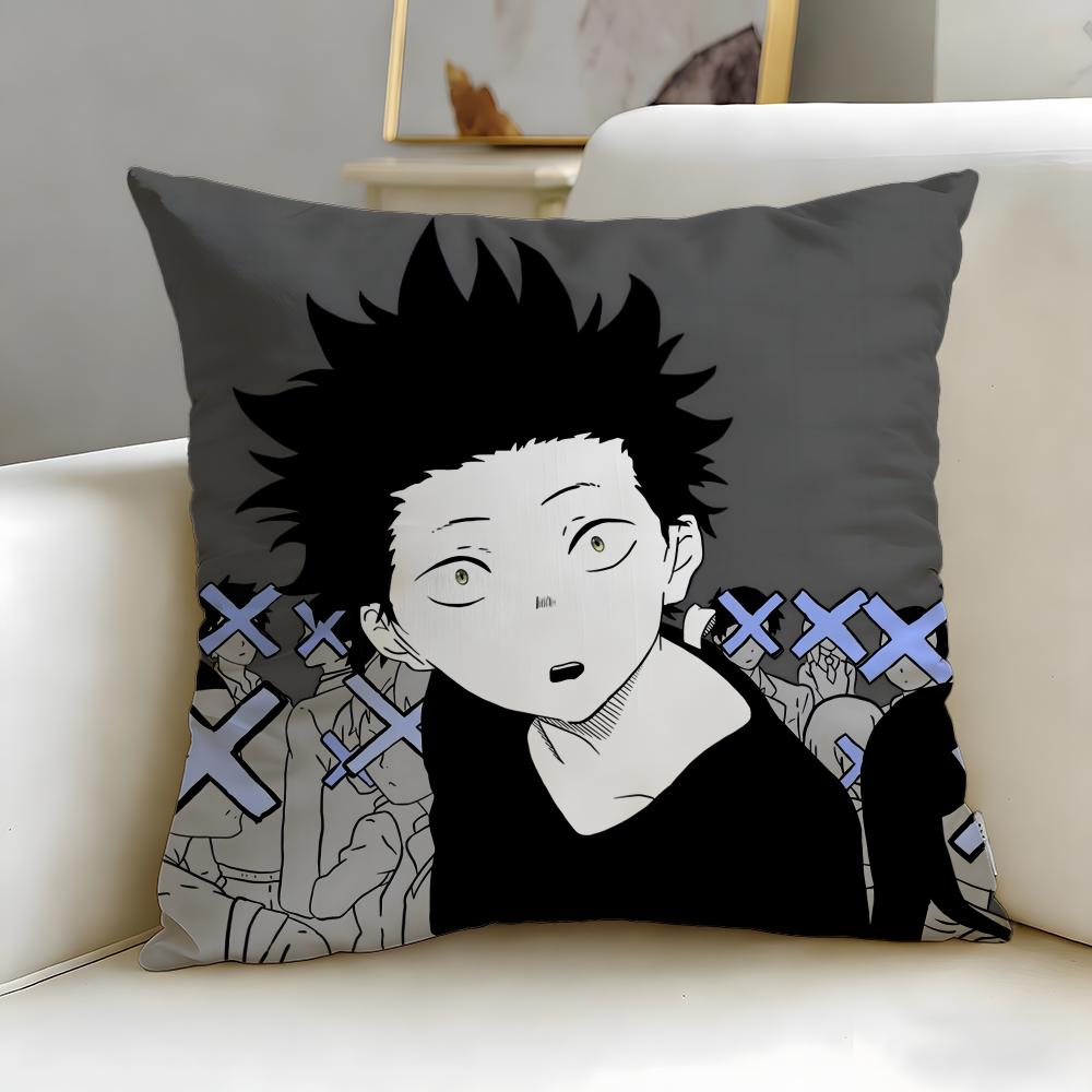 classic anime koe no Katachi Cushion Cover Soft  EasyWash Pillow Case  Versatile for Couch Bed Travel and Office