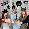 36pcs Paper Photo Booth Props Cartoon Dress Up Costume Mask  Holiday Ball Decor