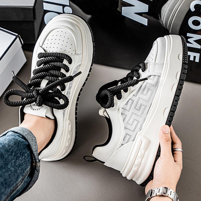 

Men s shoes new thick-soled invisible inner height increase 10cm muffin white shoes low-top board shoes versatile trendy shoes 44