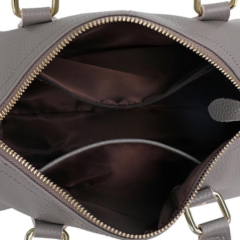 New Top Cowhide Women's Bag for Women's Handbag Soft Leather One-shoulder Gray Small Bag