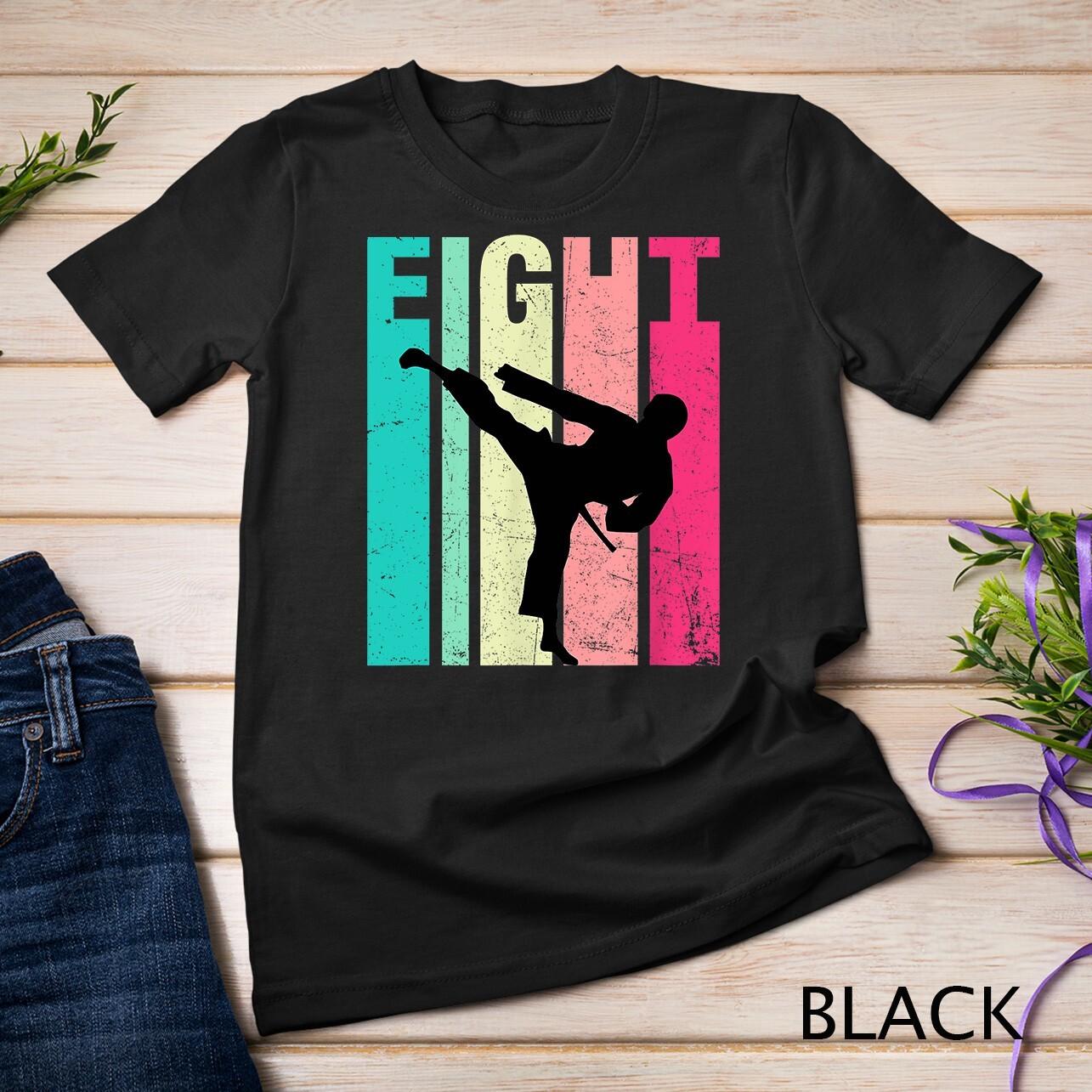 8th Birthday Retro Karate Taekwondo 8 Years Old Birthday Unisex T-Shirt Mens Womens Tees Top 2XL
