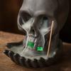 Quemador de incienso con forma de dragón y cascada LED, con reflujo de calavera, para Halloween, decoración del hogar, aromaterapia. (Sin incienso)