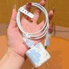 Transparent Flowers For 18/20W Charger Protective Case Is Applicable To 16/15/14/13 Data Cable Head Bite Protector Shell