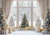 Christmas Home Decoration Background Xmas Tree Toy Gift Winter Window Family Kids Party Christmas Photography Backdrop