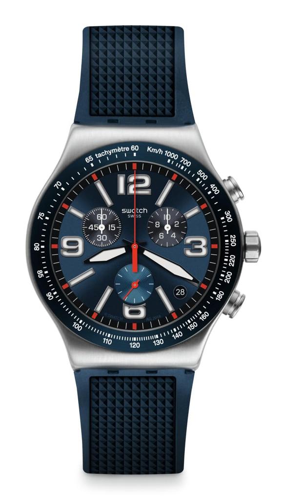 Uhr New Irony Chrono BLUE GRID YVS454 Blau [Swatch] Herren