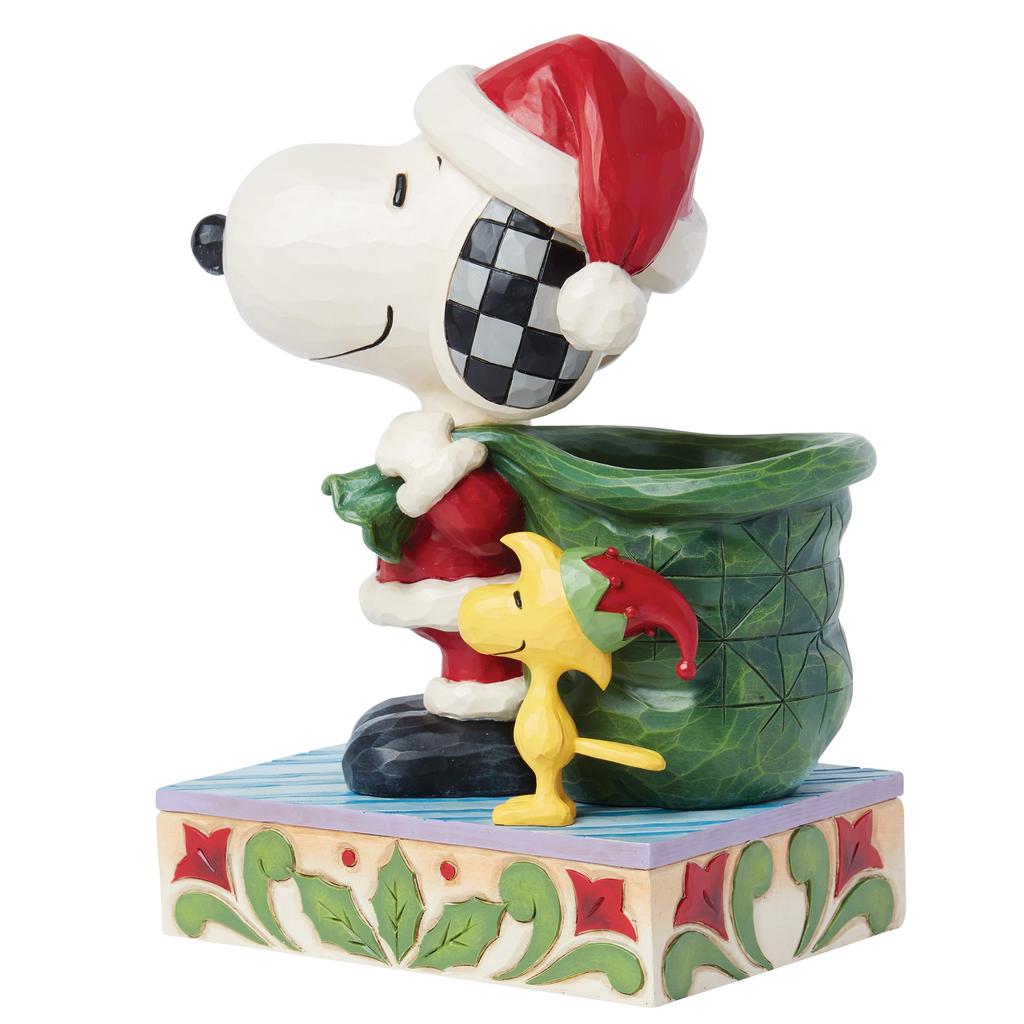 JIM SHORE Snoopy Woodstock 6015030 Santa, & Elf, <Christmas>