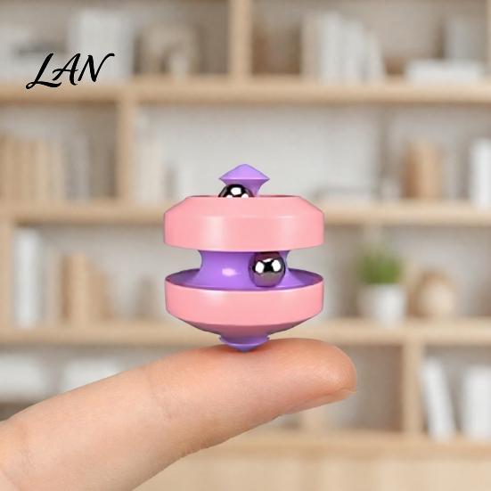 Relaxation Desk Toy Rolling Ball Fidget Spinner Toy, Rotatable Spinning Top Stress Relief Double Track Marble Run Fingertip Gyro for Adults