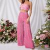 Women's Waist-Slimming Sequin Wide-Leg Pants - Summer Fashion, European & American Style