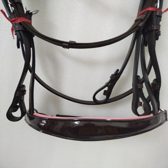 Designer Leather Bridle with Light Pink Crystal Browband with Pink Padded .