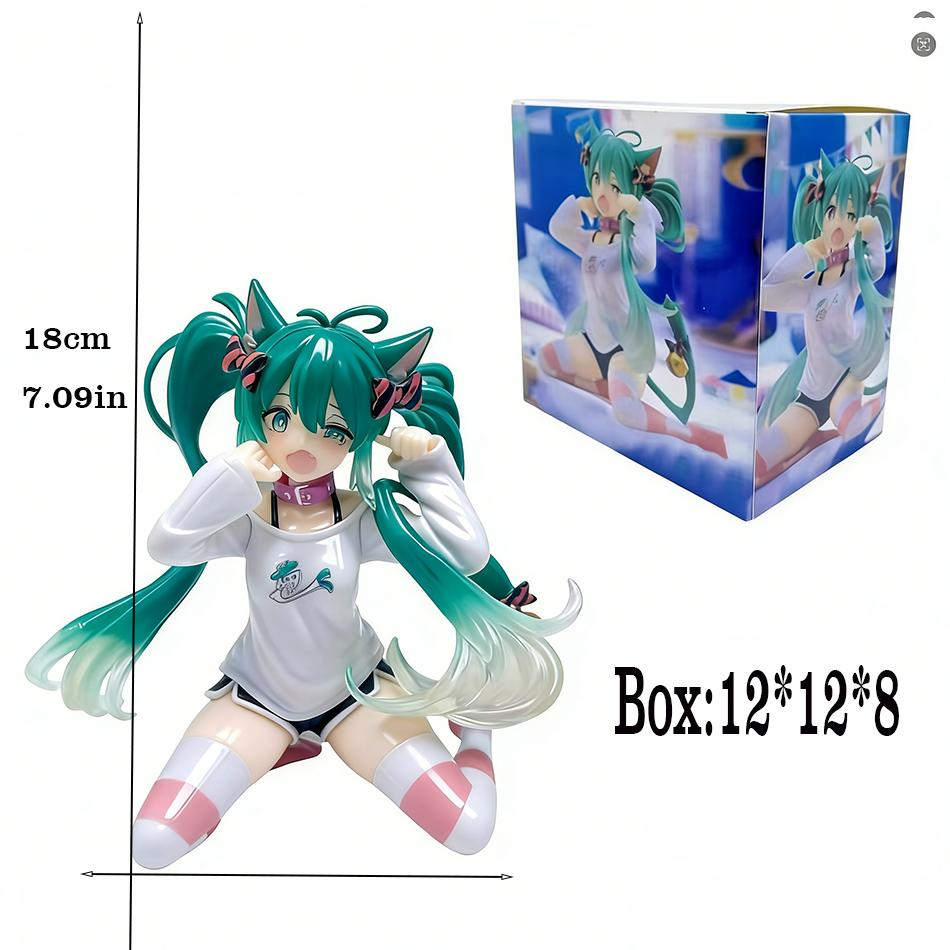 New Hatsune Miku Anime Figure Wonderland Pvc Model Action Toy Thumbelina Ver. Desktop Decoration Dolls Ornaments Collection Gif