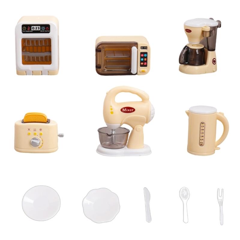 

Pack Of 11 Tiny Household Appliance Models ABS Plastic Doll House Furniture For Children Role Playing жёлтый
