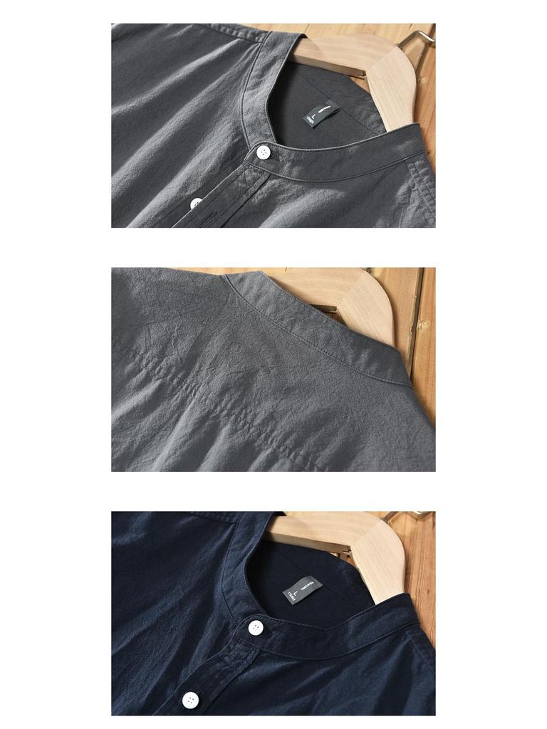 Z921 Men's Casual Stand-Collar Short-Sleeve Shirt Jacket - Spring/Summer Collection