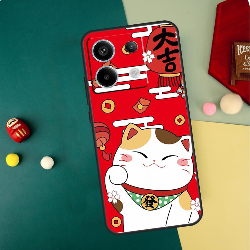 China cute lucky cat Case For Xiaomi Redmi Note 14 13 12 11 15 Pro Plus Redmi 15 13 10 10C 12C 13C 14C 15C Funda