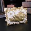 European Creative Retro Jewelry Box Double-layer Jewelry Box High-end Metal Princess Metal Jewelry Stud Earrings Storage Box