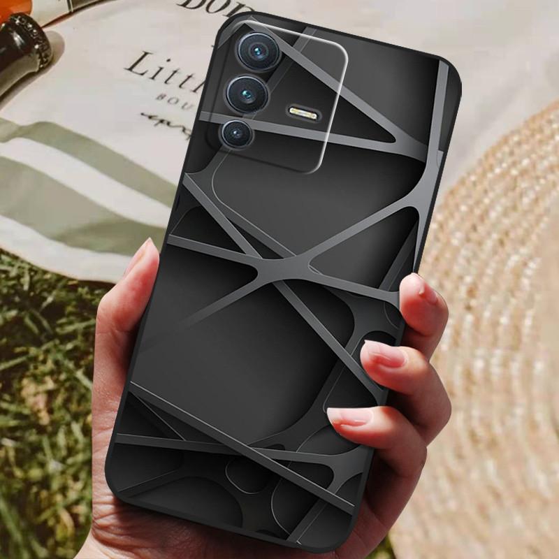 Für vivo V23 5G Hülle V2130 Weiche TPU Silikon Handyhülle Für vivo V23 5G Hüllen Schwarzer Bumper V 23 Funda für vivoV23 Coque Shell
