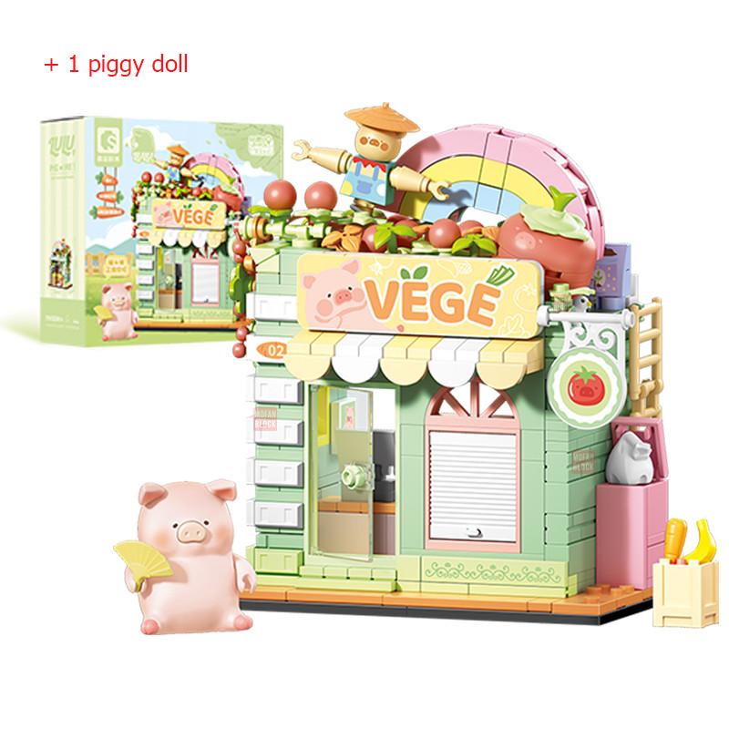 Non-Toxic Sembo City Streetscape Assemblage Building Blocks Dessert Burger Flower Shop Model Bricks Children Toys Kids Birthday Holiday Gifts