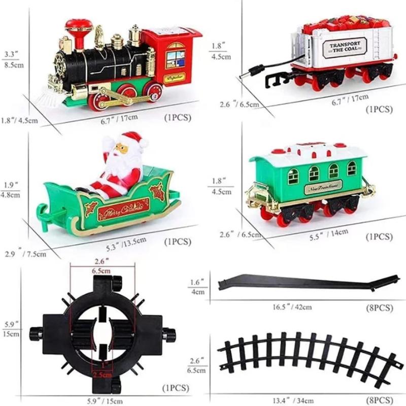Christmas Series Train Track Electric Steam Track Train Model Lights Children'S Holiday Gifts Music Santa Claus Train Set