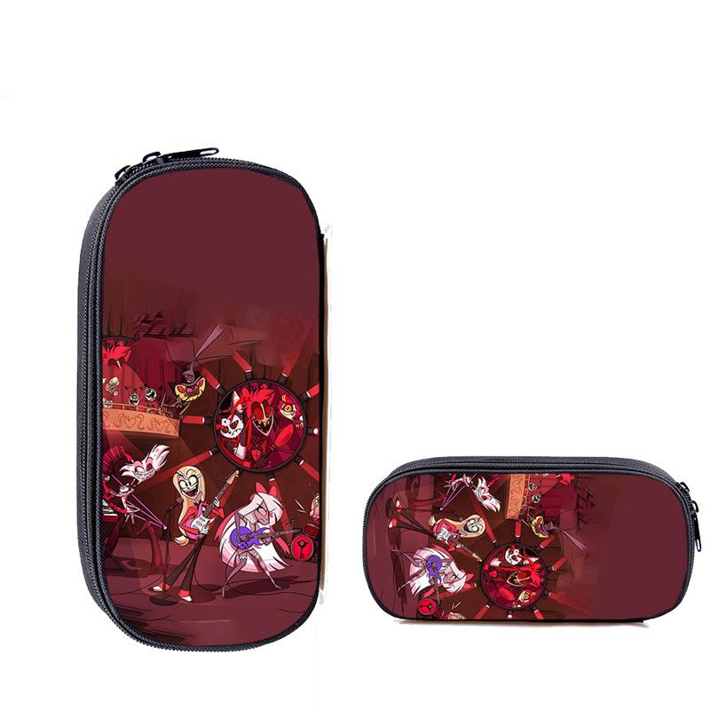 Hell Inn Printed Full-color Single-layer Pencil Bag, Zipper Stationery Bag for Primary and Secondary School Students