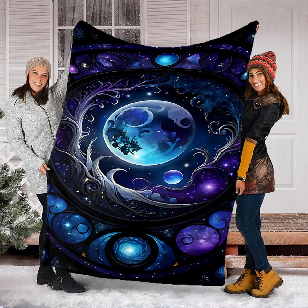 Celestial Dreamscape Outdoor Blanket, Soft And Comfortable Blanket, Casual Warm Outdoor Blanket, Camping Travel Blanket, Good Birthday Gift 1169