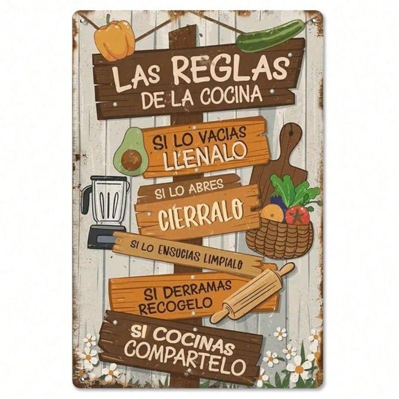

Metal Wall Art Spanish Kitchen Rules Vintage Decoration