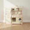 Wooden Play Kitchen Pastel Colors Kids Cooking Playset Interactive