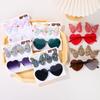 3Pcs/Card Glitter Butterfly Hair Clips Sunglasses for Girls Sparkling Kids Bows Hairpins Sun Glasses Cute Hair Accessories Set