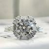 Huitan Chic Ring for Women Wedding Party Trendy Accessories Inlaid Bright Cubic Zirconia Temperament Daily Versatile Zircon