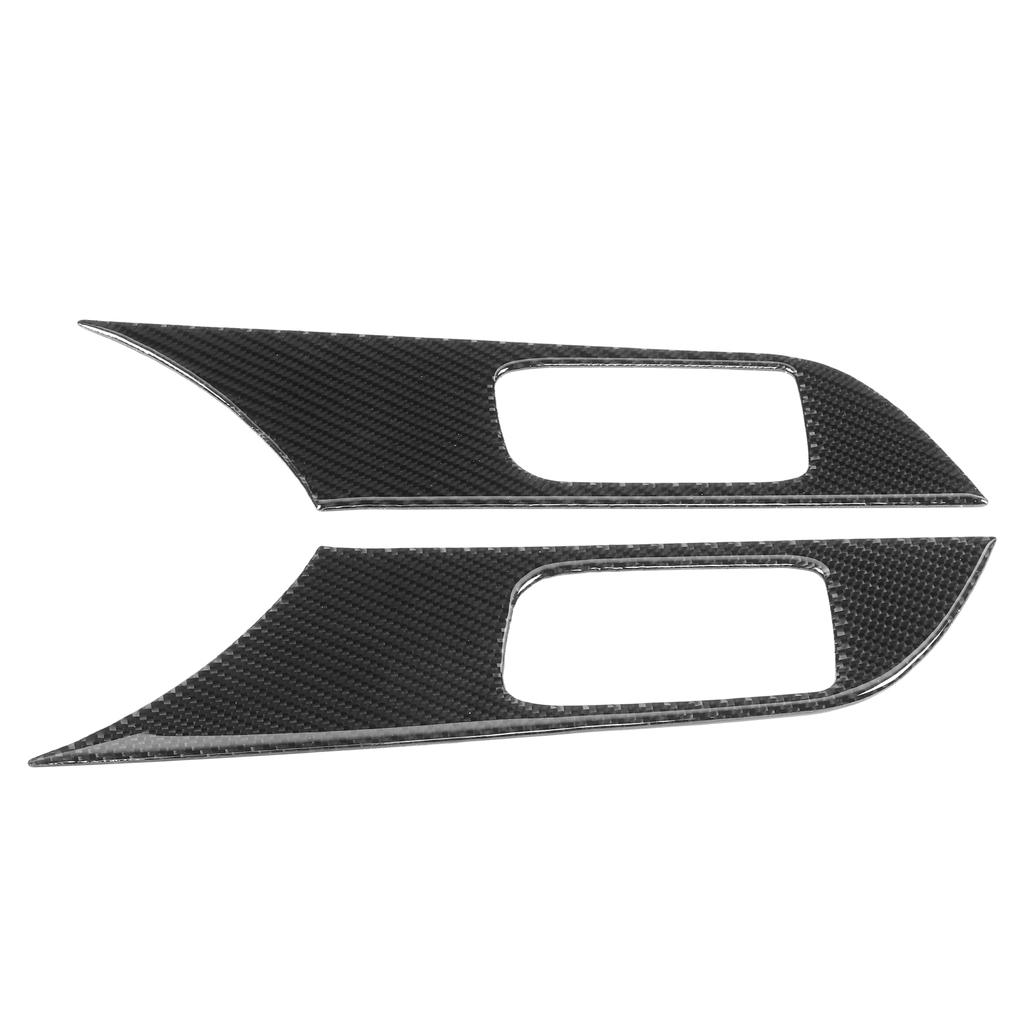 2pcs Carbon Fiber Inner Door Handle Panel Trim Interior Fit for Mitsubishi Lancer 2008‑2016