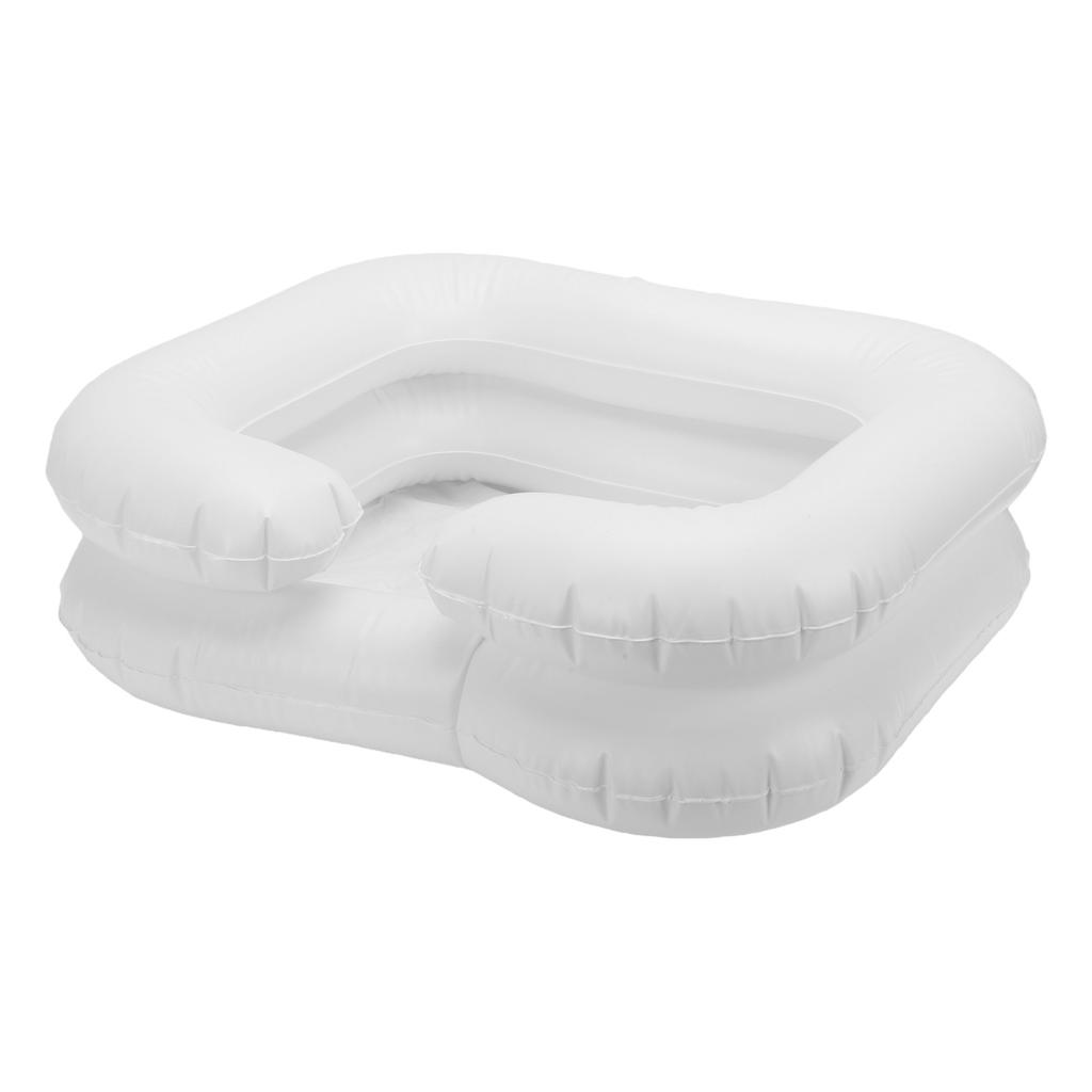 Portable Hair Wash Tub Double Layer PVC Foldable Inflatable Hair Washing Basin for Home Camping Travel