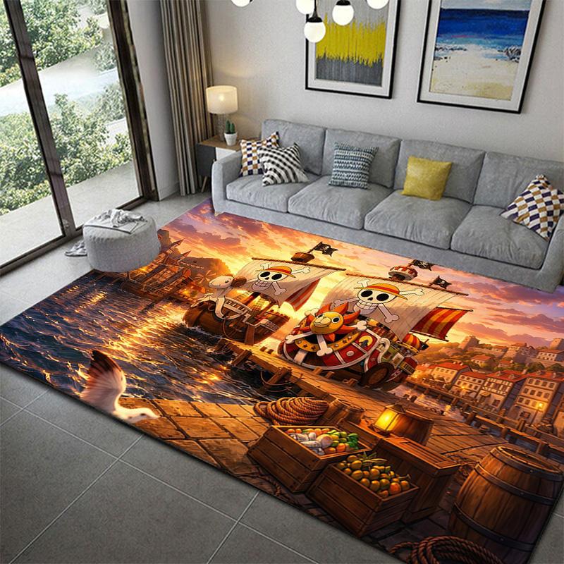 One Piece Anime Action Style Rug Soft Cozy Floor Mat for Bedroom Living Room Decor