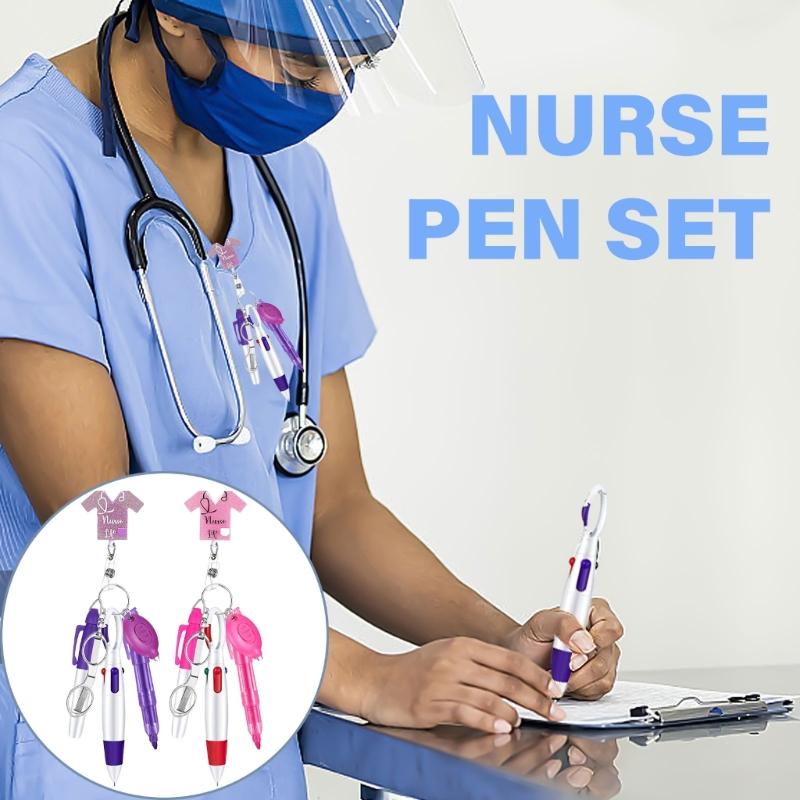 Comprehensive Nursing Stationery Convenient Nurse Pen Set with Delicate Writing Instruments and Badge Accessories