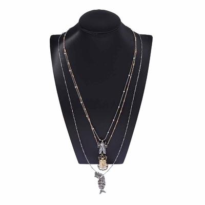 Personalized Trend Animal Insect Alloy Beetle Cicada Fish Pendant Multi-layer Necklace Premium Versatile