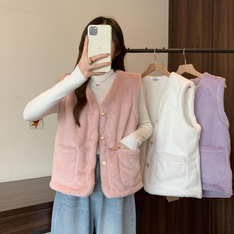 

Ароматный двусторонний бархатный модный новый теплый утолщенный жилет куртка осень-зима большой размер жилет топ 3XL [Recommended 160-90kg] белый