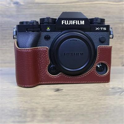 XT5 Genuine Leather Camera Half Case for Fujifilm XT5 Fuji X-T5 Bottom Opening Magnetic Cover