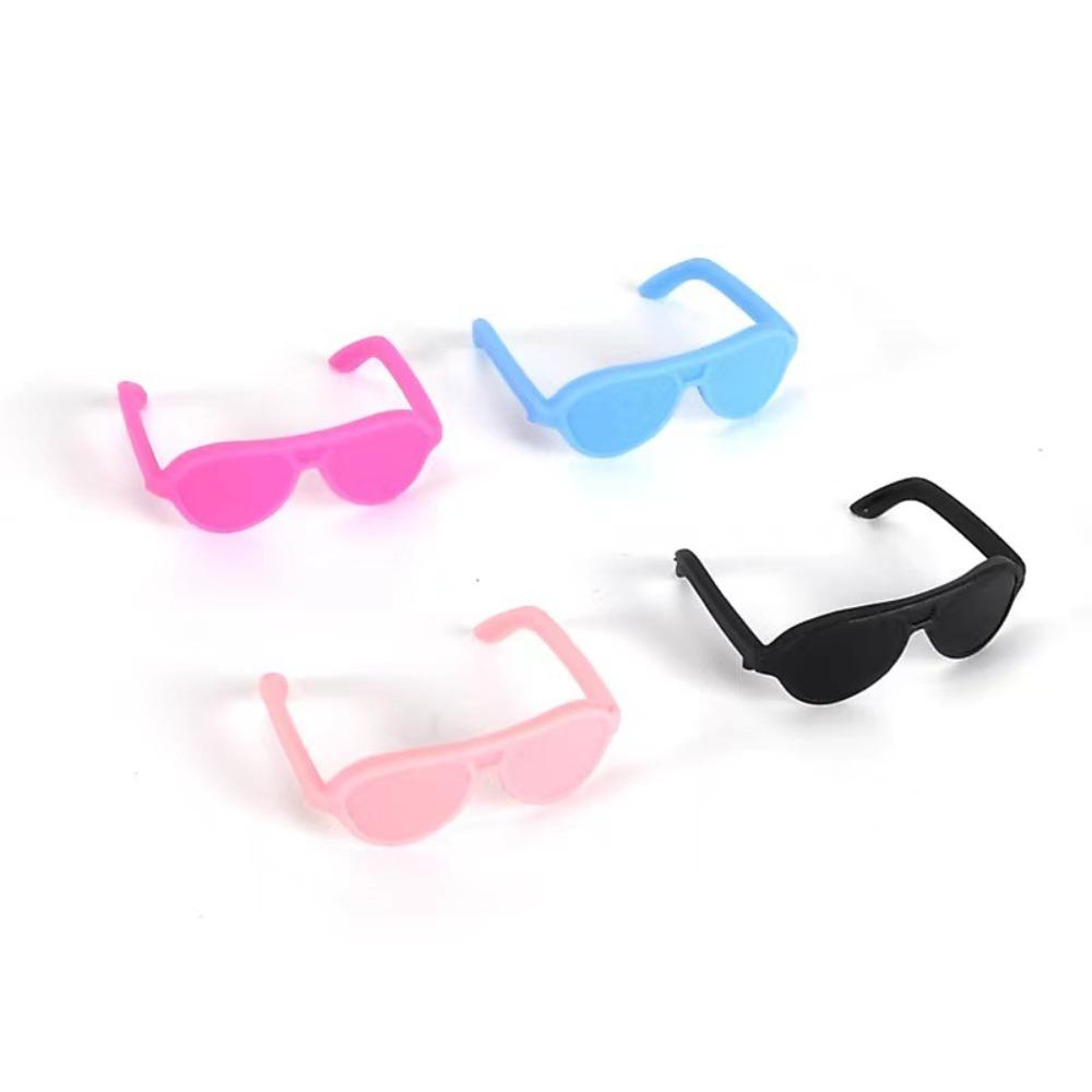 2pcs/set Round Frame Mini Plastic Heart Glasses Mini Plastic Glasses for Doll Kids Toy