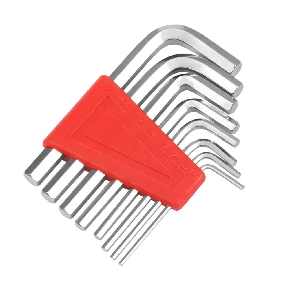 Short Arm Wrench Set Power Tool Accessory DIY Wrench Kit Metric Hex Wrench Set Tight Space Access 8 Different Sizes