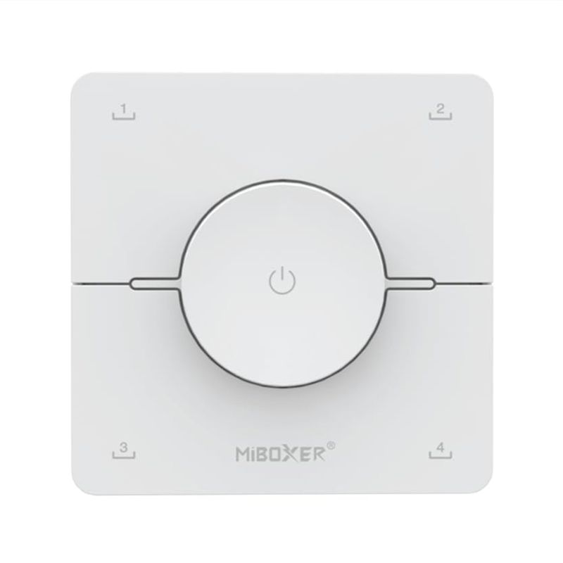 

ABUL-Miboxer K0S 2.4GHZ Knob 4 Zone Panel Remote Dual White LED Dimmer Switch Controller Adjust Color Temperature Brightness