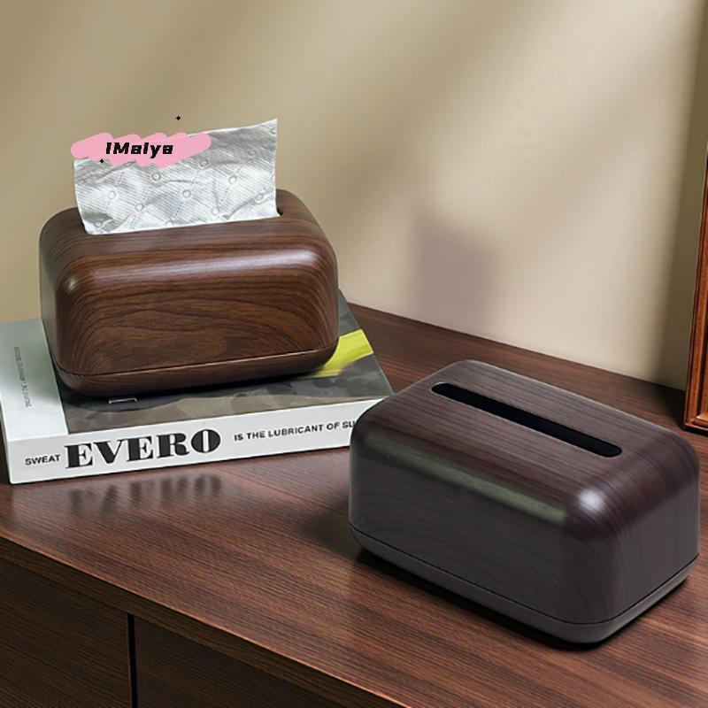 M-1Pc Retro Imitation Wood Tissue Box Living Room Paper Box Table Desktop Storage Bathroom Home Decoration Tissue Case