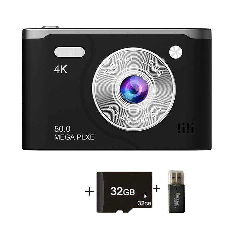 Retro Ccd Digitalkamera 4K Dual-Objektiv Videokamera 8x Zoom 2,4 Zoll Bildschirm 6400W Pixel Lange Akkulaufzeit Für Reisen Und Studenten