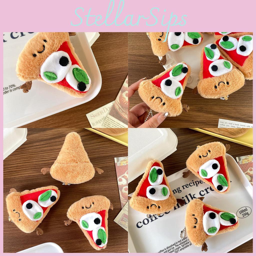 Charming Plush Pizza Toy Keychain Cute Cheese Accessory Perfect Gifts For