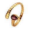 Earrings S925 Sterling Silver Plated 18K Gold Snake Colored Treasure Ring, Premium Non-Fading Wind Niche Index Finger Ring