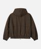 Draw Fit Washed Over Denim Hooded Zip-Up Jacket [Vintage Brown]
