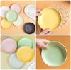 Cat Bowls Set of 6 Ceramic Cat Dishes Colorful Shallow Cat Food Bowl Whisker Fatigue Relief for Kittens Short-Legged Cats 15×15×3cm