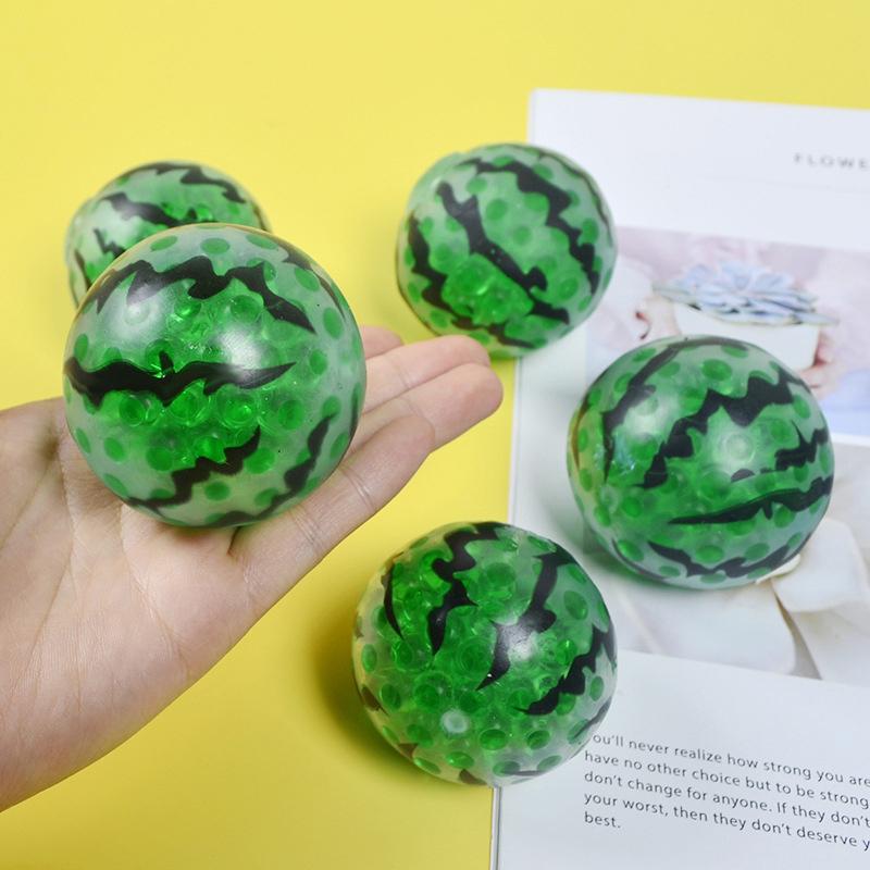 Soft Fruit-Like Watermelon Bead Squishy; Inventive Squeeze Toy for Decompression; Unique Gift Offering.