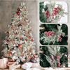1Pcs Christmas Tree Hanging Ornament Artificial Red Berry Pine Cones Branch DIY Wreath Accessories for Home Party New Year Decor