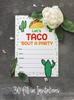 Inkdotpot 30er-Pack Einladungen zur Taco-Bout-Party, Einladungen zur Fiesta-Party, leere Einladungen mit Umschlägen