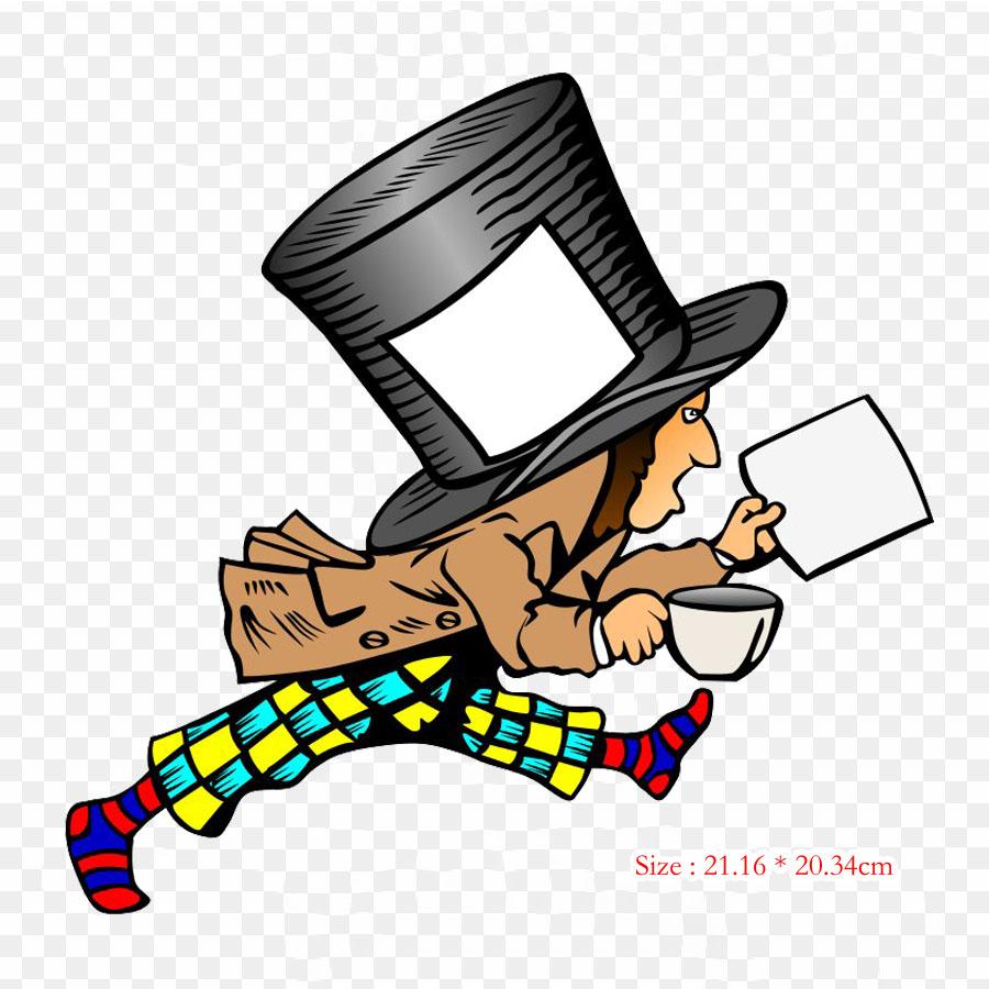 

Алиса в стране чудес Клипарт Mad Hatter Клипарт Алиса Железо на теплообмене Печать Виниловые патчи Наклейка для одежды DIY Аппликации Моющиеся патчи