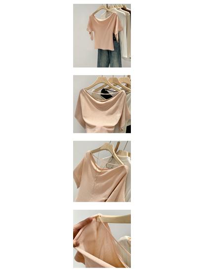 Korean-Style One-Shoulder Batwing Sleeve Summer Top for Women - 2026 Collection